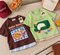 BT1104- Combo 2 bộ cotton cộc 4 màu in cao cấp trẻ em