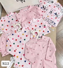 BT281- Bộ bơi liền mảnh dài tay bé gái màu hồng( lẻ bộ)