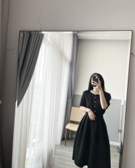 Set CV đũi đen cổ viền ren trắng 1 lớp