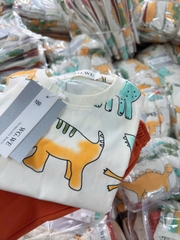 BT440- Bộ áo cotton khủng long mix quần cua màu Cam