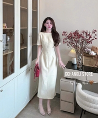 ✨ DAM135-VÁY NƠ ĐÍNH HOA DÁNG DÀI 2 LỚP ✨