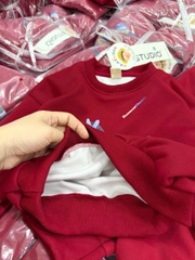 A454-Áo nỉ đỏ gia đình Tết con ngựa