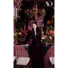 Dam127- Đầm maxi nhung đỏ buôc dây sang chảnh