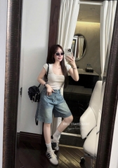 QUAN028-Quần jean đùi ống rộng