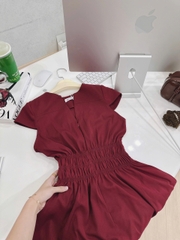 ✨ Dam169- Váy đỏ cạp chun eo dáng xoè tùng 2 lớp