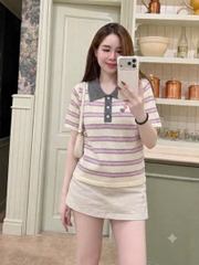 A759- Áo len cộc thêu tim viền tím đủ tem Camilla