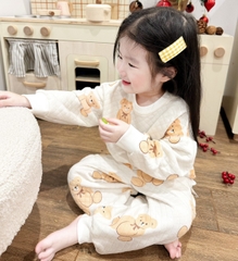 BN95- Bộ nỉ trần bông GẤU NƠ trẻ em VNXK