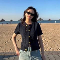 A370-Áo len thừng than khuy đồng hàng nhà máy full tem dày dặn