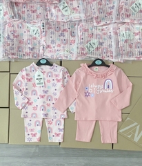 CB154-COmbo 2 bộ thun dài tay bé gái Smile