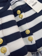 A373-Áo len kẻ cúc đồng full tem