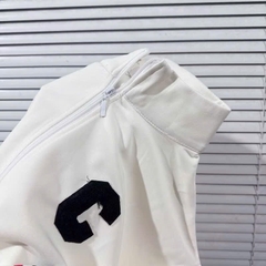 Set813- Set nỉ cua trắng đáp chữ C dáng dài quần bo