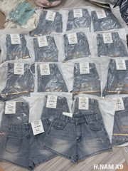 QUAN116- Quần short jeans xanh nhạt mác da