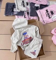 Bn174-Bộ gió thu đông bé gái LABUBU có mũ VNXK