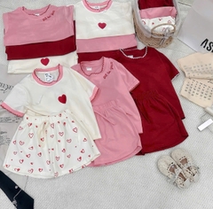 Bt783-Set 3 bộ cộc tay hồng bé gái 9-25kg