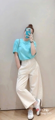 A538-Áo thun suông xanh thêu ngựa