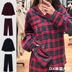 SET423-Bộ pijama kẻ caro Gấu  WHOAU