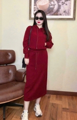 SET438-SET VÁY MŨ BỔ TÚI THÊU 2 MÀU TRẮNG,ĐỎ☘️