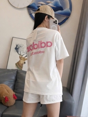 A498-Áo thun trắng ADD chữ hồng
