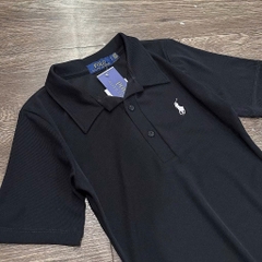 DAM114- đầm polo dáng xoè thêu ngựa màu than dài 115cm