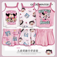 cB358- Combo 3 bộ tăm 2 dây bé trái màu trắng hồng