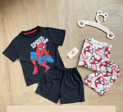 CB249-Combo 2 bộ nhện phối ĐỎ ĐEN full cotton bé trai