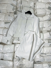 Set774- Bộ gió lụa 2 lớp màu trắng viền bạc chất mềm đẹp