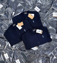 A559-Áo len cadigan  màu xanh than thêu gấu W