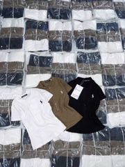 A265- Set 3 áo cộc tay cúc trước thêu ngựa trắng-nâu-đen