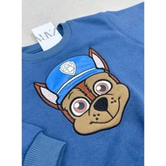 BT727-Bộ nỉ bông CỨU HÔ thêu cao cấp màu xanh đậm