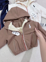 AOKID04-Áo gió trẻ em 2 lớp ló lông có mũ 3 màu
