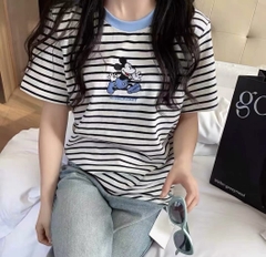 SET719-Set áo thun kẻ mickey phối quần jean