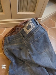 QUAN121- Quần JEANS xanh suông rộng