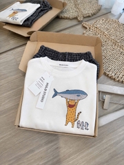 Set1048- Bộ mặc nhà áo thun dài phối ưuaanf suông