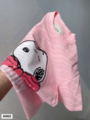 A306- Áo phông Snop smile hồng in dáng suông rộng