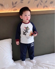 bT1051- Combo 2 bộ cotton Minibebe Tom-Jerry than kẻ