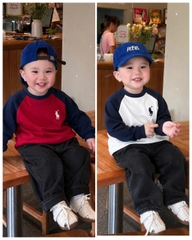BT1013- Set 4 áo thun dài tay thêu ngựa cho bé