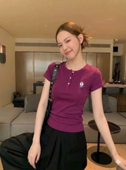 A581- Áo xuất thêu gấu cúc trước có tem gáy 4 màu