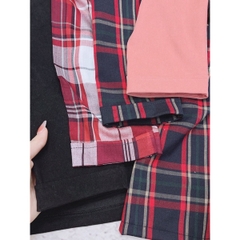 Bộ pijama kẻ túi ngực