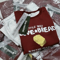 Set832- Set áo nỉ đỏ phối quần suông xám