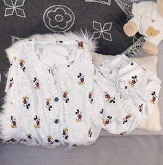 set843- Set tăm dài tay trắng hoạ tiết mickey