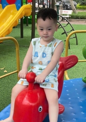 Cb355-combo 2 bộ balo chất xược trắng xanh mint bé trai