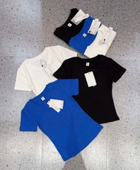 SET476-Set 3 áo cổ tim XANH-TRẮNG-ĐEN chất zip đẹp