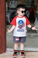 BT487- Bộ CaTAin phối tay trắng hồng mix quần cua