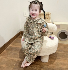 CB034 -Combo 3 bộ hoa dài viền bèo trẻ em VNXK ( Kh lưu ý chọn màu)