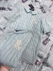 A540-Áo len thừng cộc tay màu xanh hàng nhà máy đủ tem