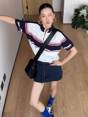 A355- Len kẻ ngang than mix trắng khoá trước quảng châu