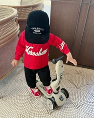 bt759-Bộ thun thu đông dài tay Hero đỏ đen bé trai  size 9-26kg