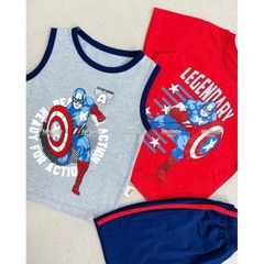 BT545- Bộ 2 áo 1 quần nhện chất cotton màu đỏ xanh