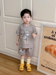 BT891- COMBO 2 bộ thun cộc tay Tom  Jerry vàng cho bé 8-26kg