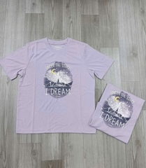 A509- Áo thun cộc tay màu tím hàng xuất chuẩn chất cotton mát có size mẹ bé
